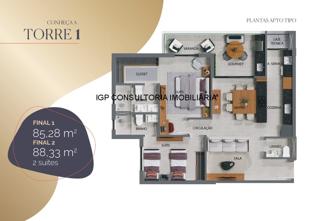 Apartamento, 2 quartos, 85 m² - Foto 3