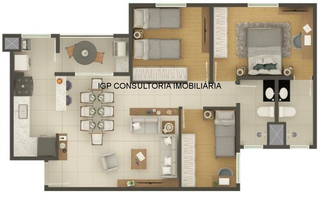Apartamento, 3 quartos, 79 m² - Foto 1