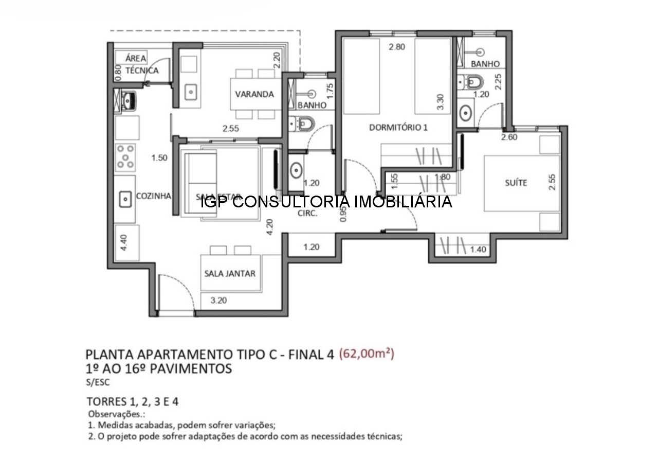 Apartamento, 2 quartos, 62 m² - Foto 14