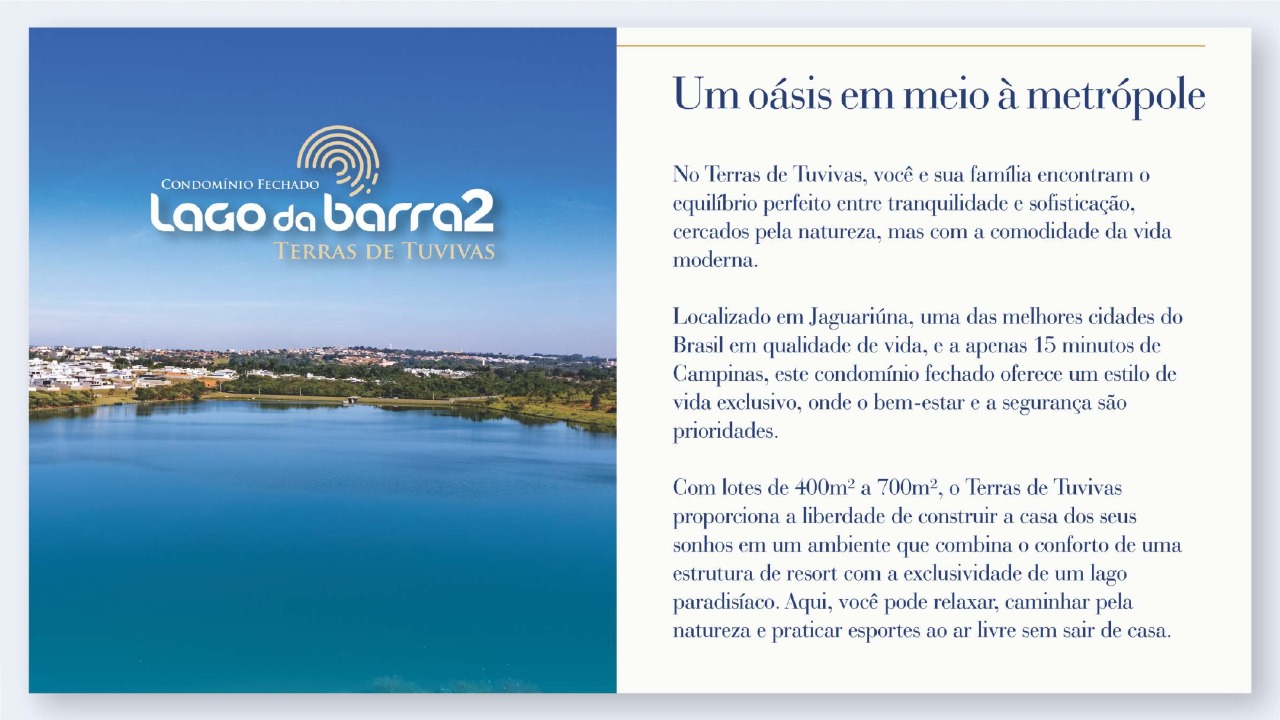 Lotes de alto padrão com resort exclusivo em jaguariúna-sp!