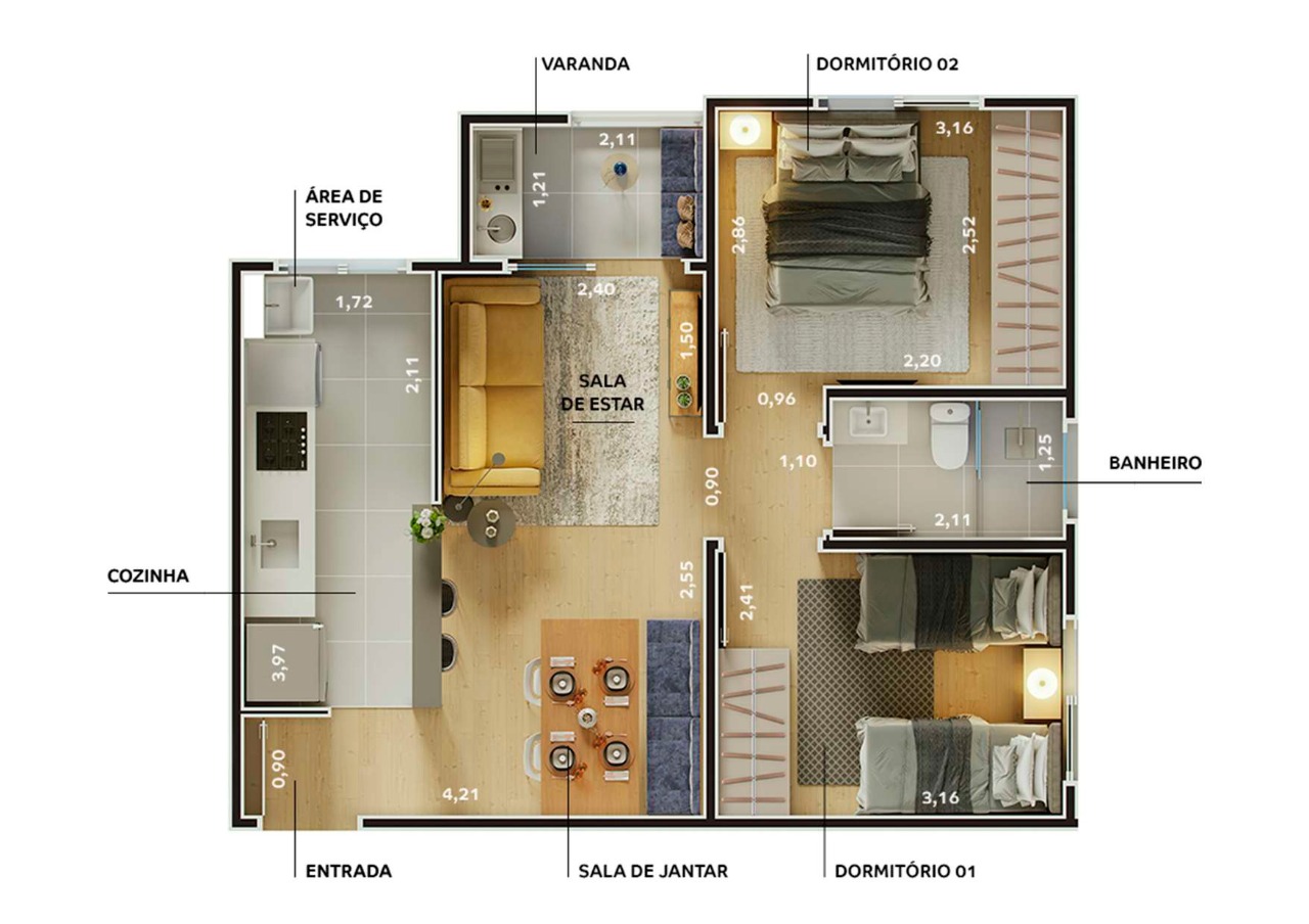 Apartamento, 2 quartos, 49 m² - Foto 19