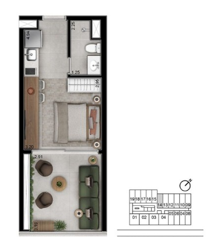 Apartamento, 1 quarto, 28 m² - Foto 21