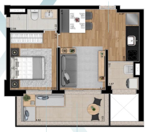 Apartamento, 1 quarto, 48 m² - Foto 37