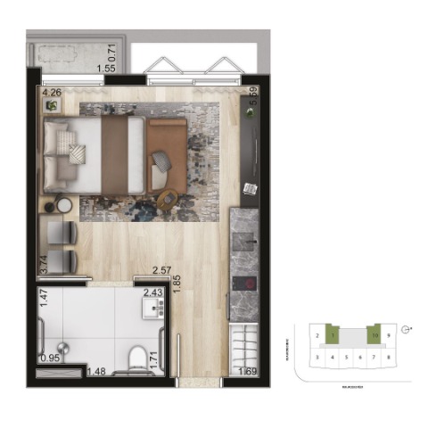 Apartamento, 1 quarto, 29 m² - Foto 18