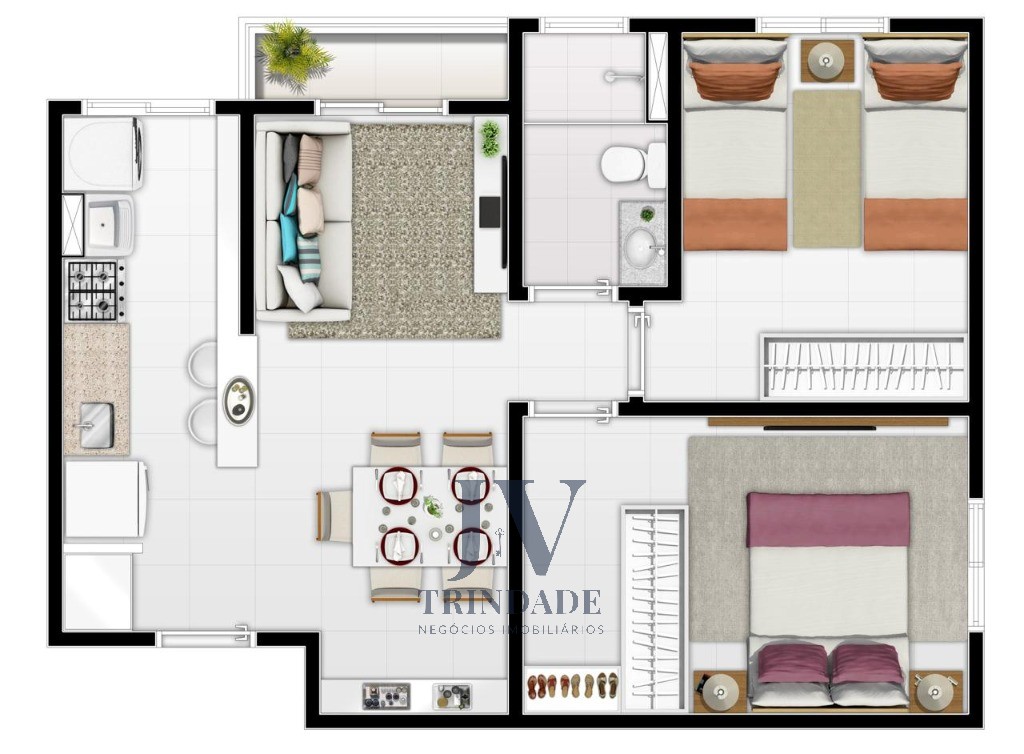 Apartamento, 2 quartos, 51 m² - Foto 3