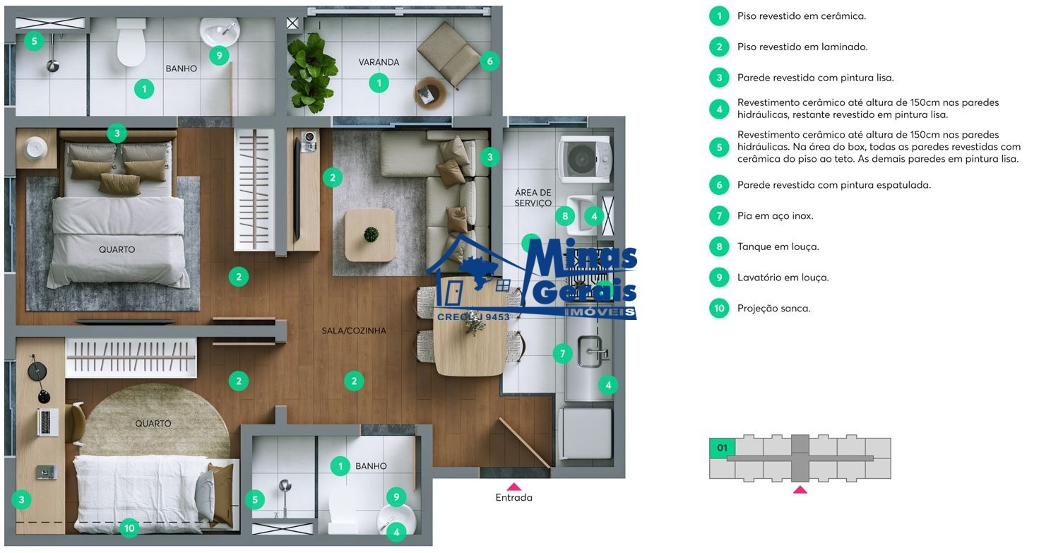 Apartamento, 2 quartos, 44 m² - Foto 7