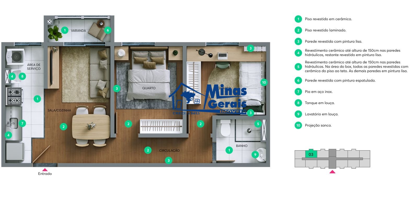 Apartamento, 2 quartos, 43 m² - Foto 6