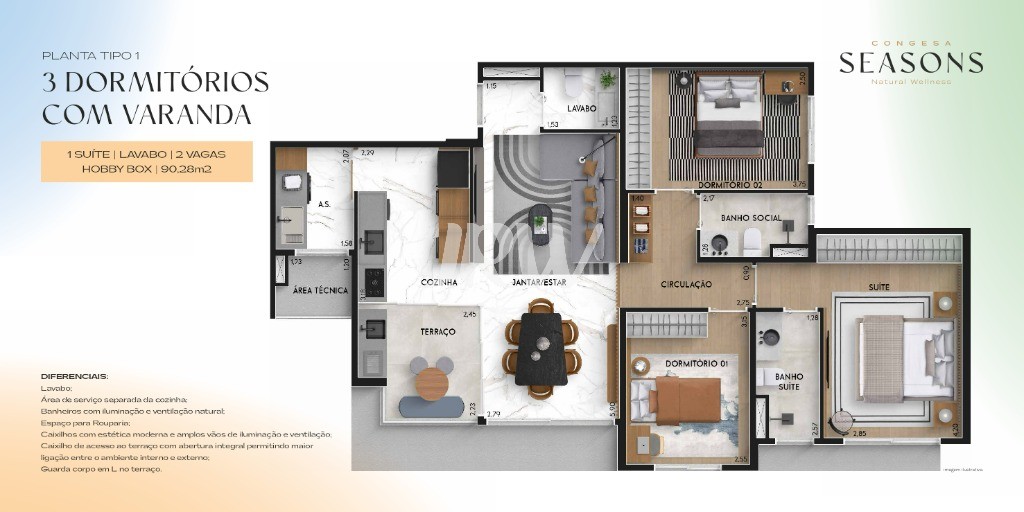 Apartamento, 3 quartos, 90 m² - Foto 43