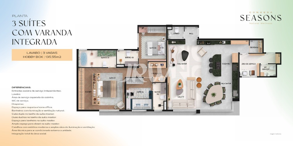 Apartamento, 3 quartos, 90 m² - Foto 53