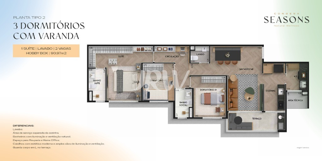 Apartamento, 3 quartos, 90 m² - Foto 48