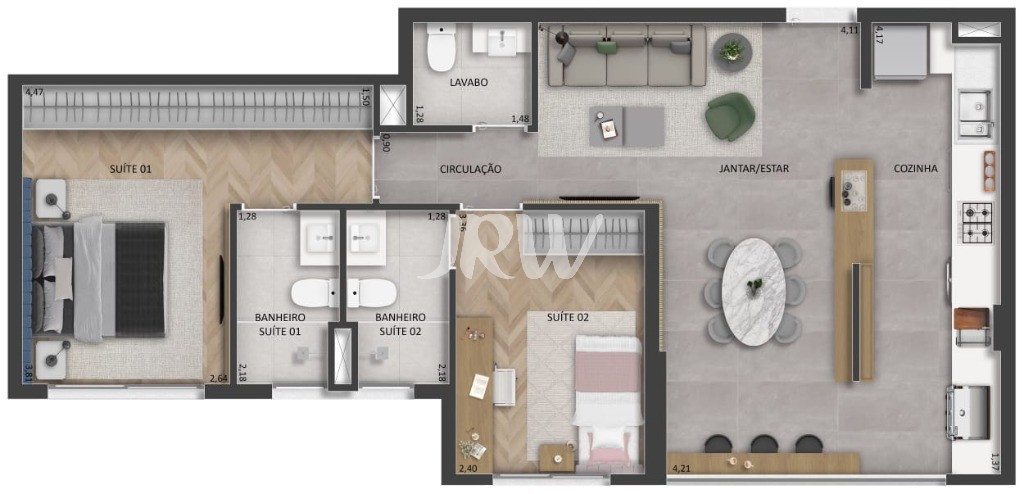 Apartamento, 2 quartos, 73 m² - Foto 2
