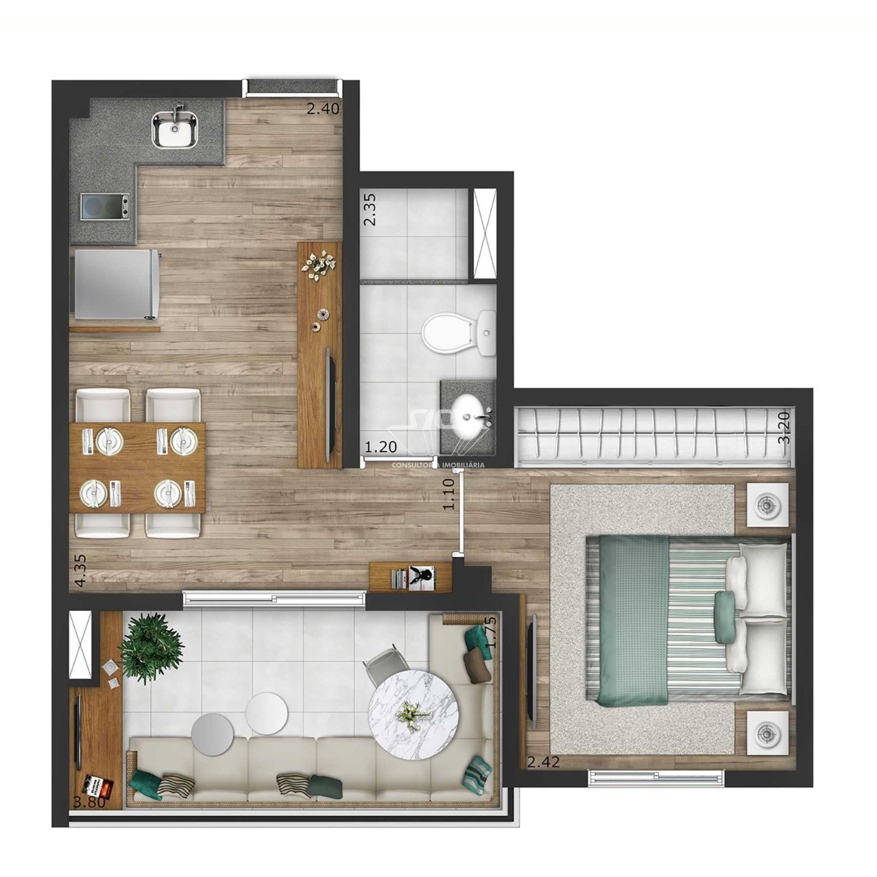 Apartamento, 1 quarto, 36 m² - Foto 18