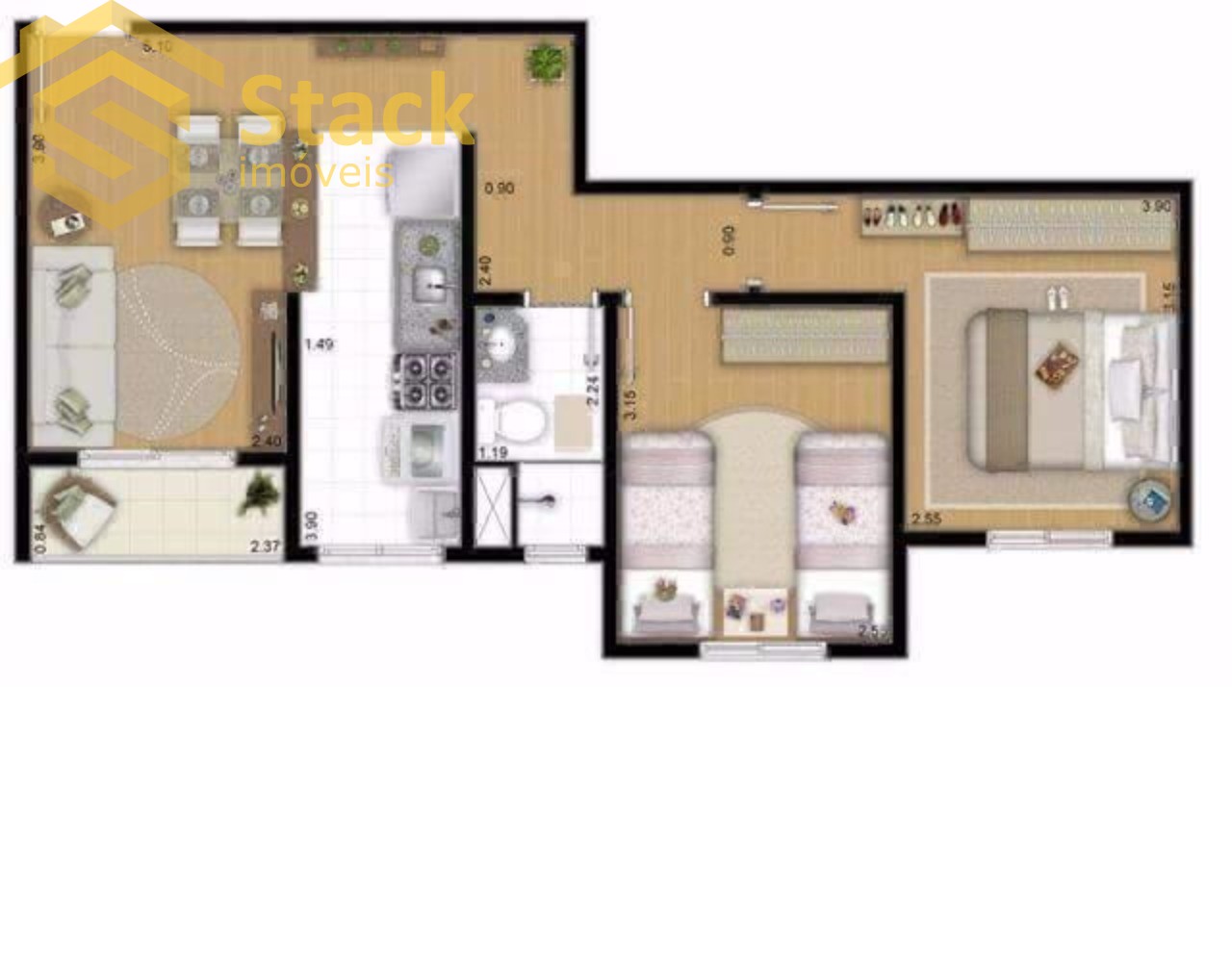 Apartamento, 2 quartos, 49 m² - Foto 7