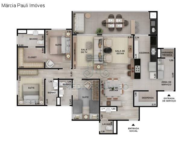 Apartamento à venda com 3 quartos, 141m² - Foto 34