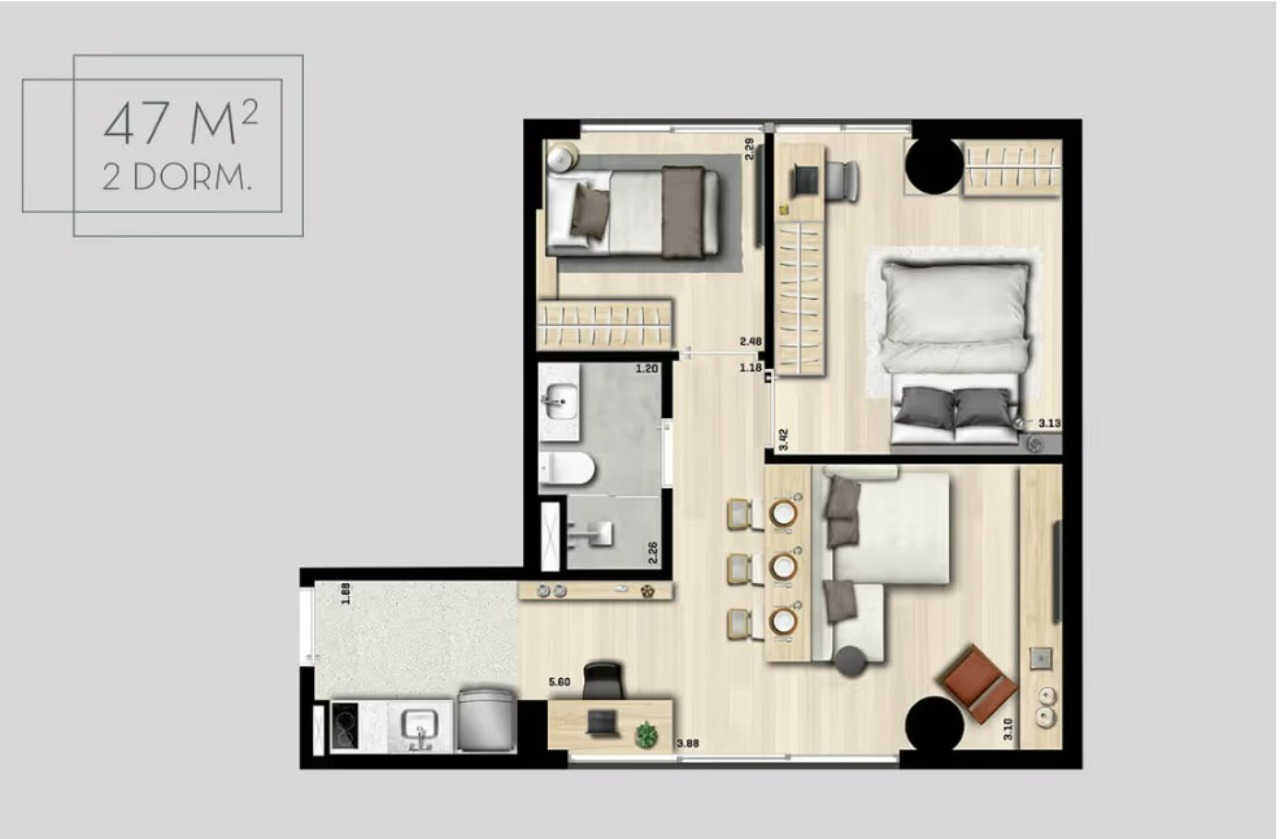 Apartamento, 2 quartos, 47 m² - Foto 25