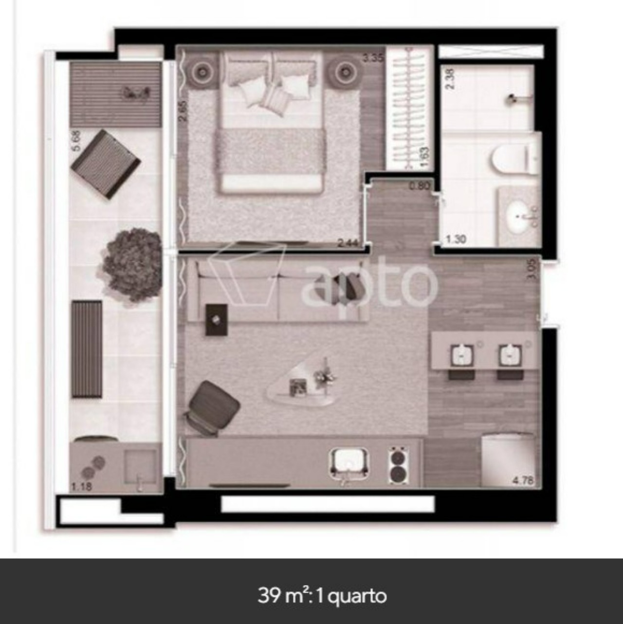 Apartamento, 1 quarto, 30 m² - Foto 12