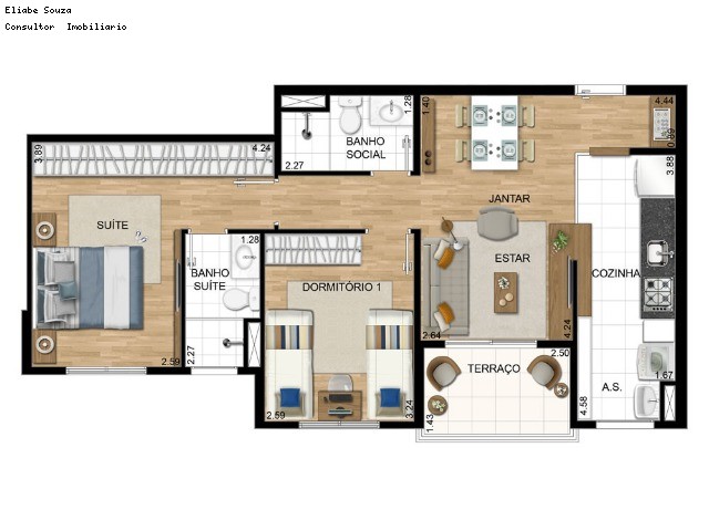APARTAMENTO em JARDIM AMERICA, INDAIATUBA - Você chegou ao topo! Apto com suíte e 2 vagas + hobby box - Indaiatuba/SP. - Foto 4