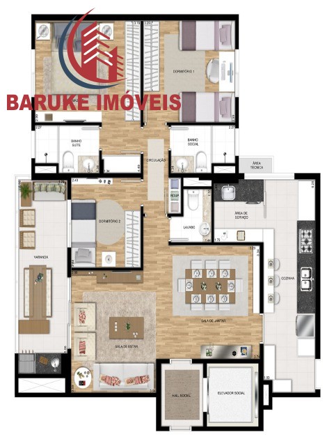 APARTAMENTO em VILA ALMEIDA, INDAIATUBA - Winds é um projeto sem igual que combina excelente localização no Parque Ecológico em Indaiatuba/SP. - Foto 13