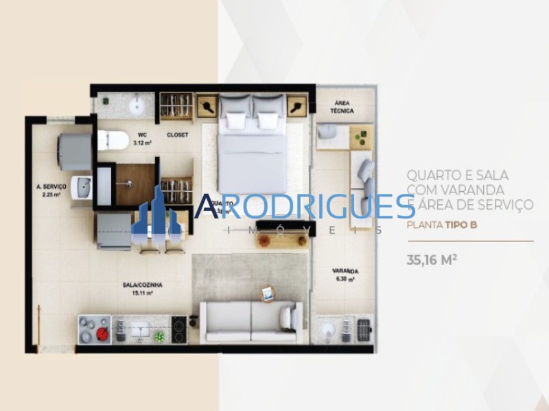 Flat/Apart Hotel, 1 quarto, 59 m² - Foto 8