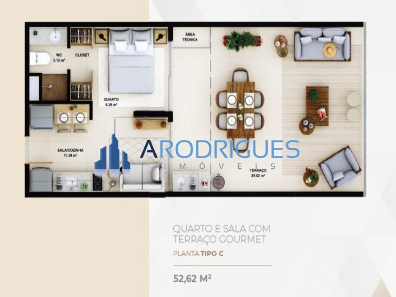 Flat/Apart Hotel, 1 quarto, 59 m² - Foto 9