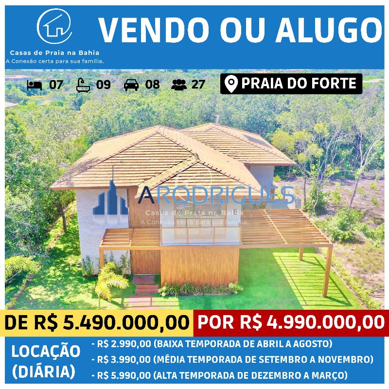 Casa de Alto padrão em Praia do Forte .