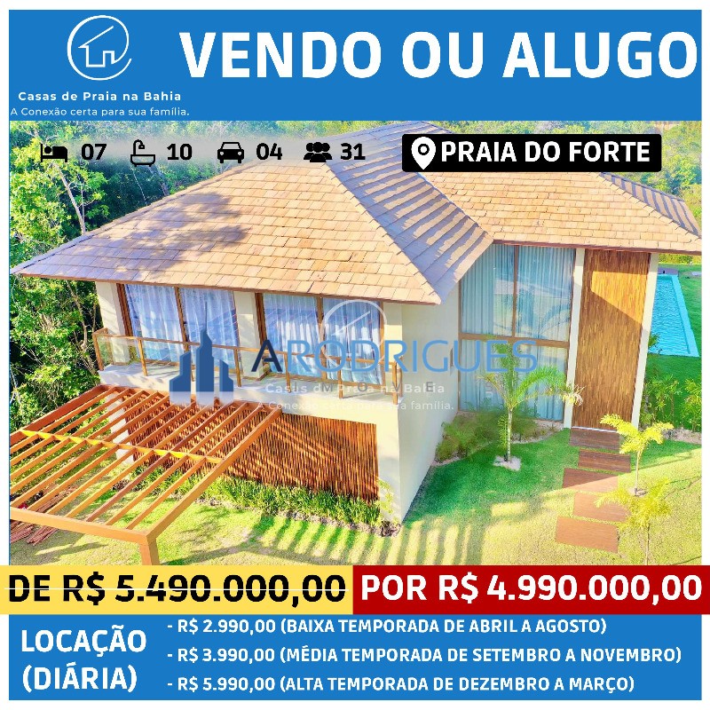 Praia do Forte casa Alto padrão.