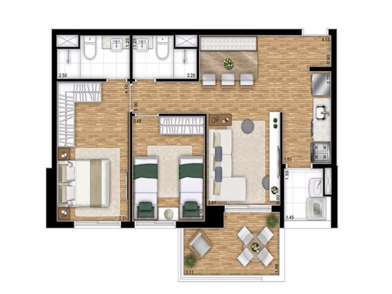 Apartamento, 2 quartos, 65 m² - Foto 11