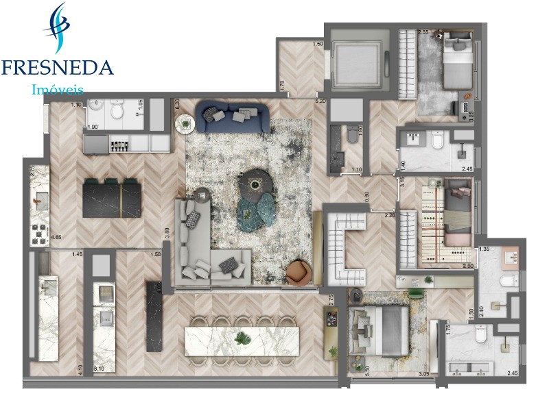 Apartamento, 4 quartos, 158 m² - Foto 2