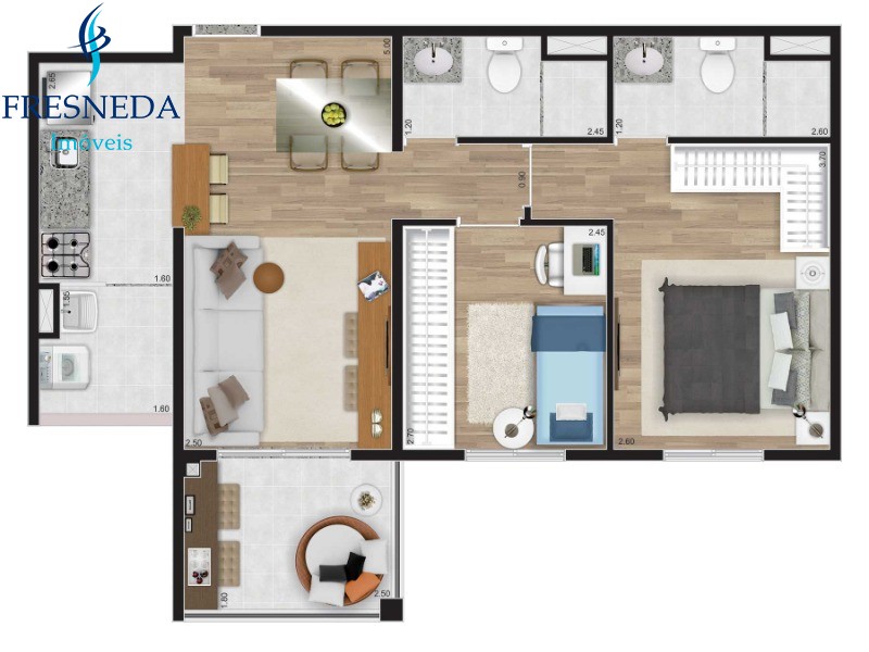 Apartamento, 2 quartos, 55 m² - Foto 14
