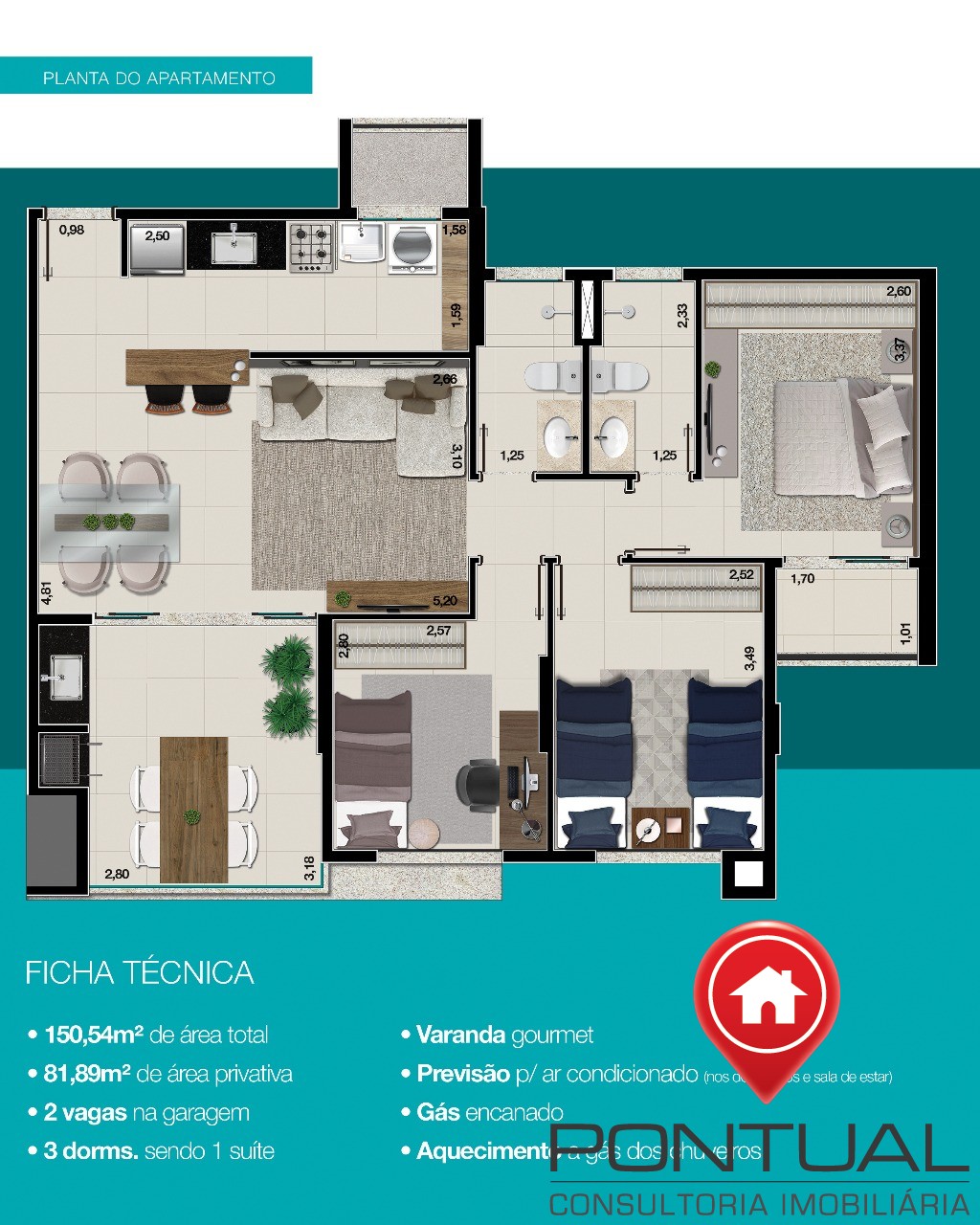 Apartamento à venda Edifício Praça Marechal, 3 dorms (1 suíte). Faça sua proposta! Pontual Imóveis sua imobiliária em Marília.