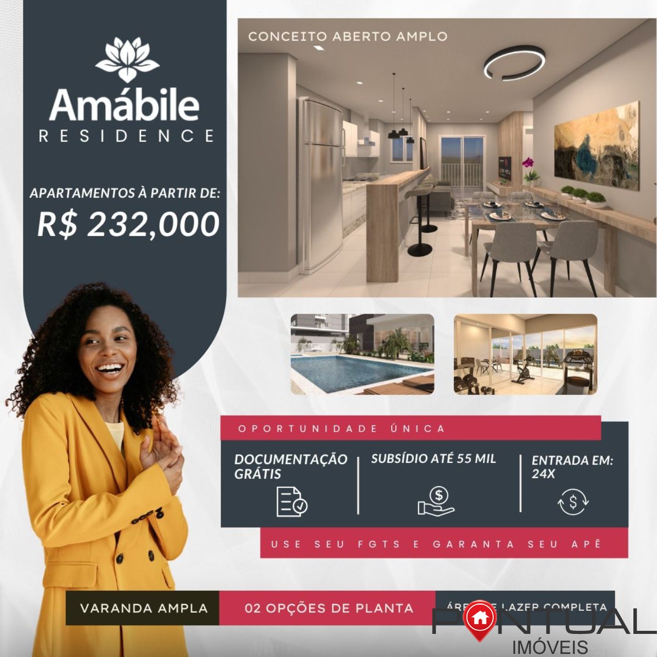 Apartamento à venda em Marília-SP, no bairro Palmital: 2 quartos, sala, banheiro, garagem - 50m² de área. Confira!