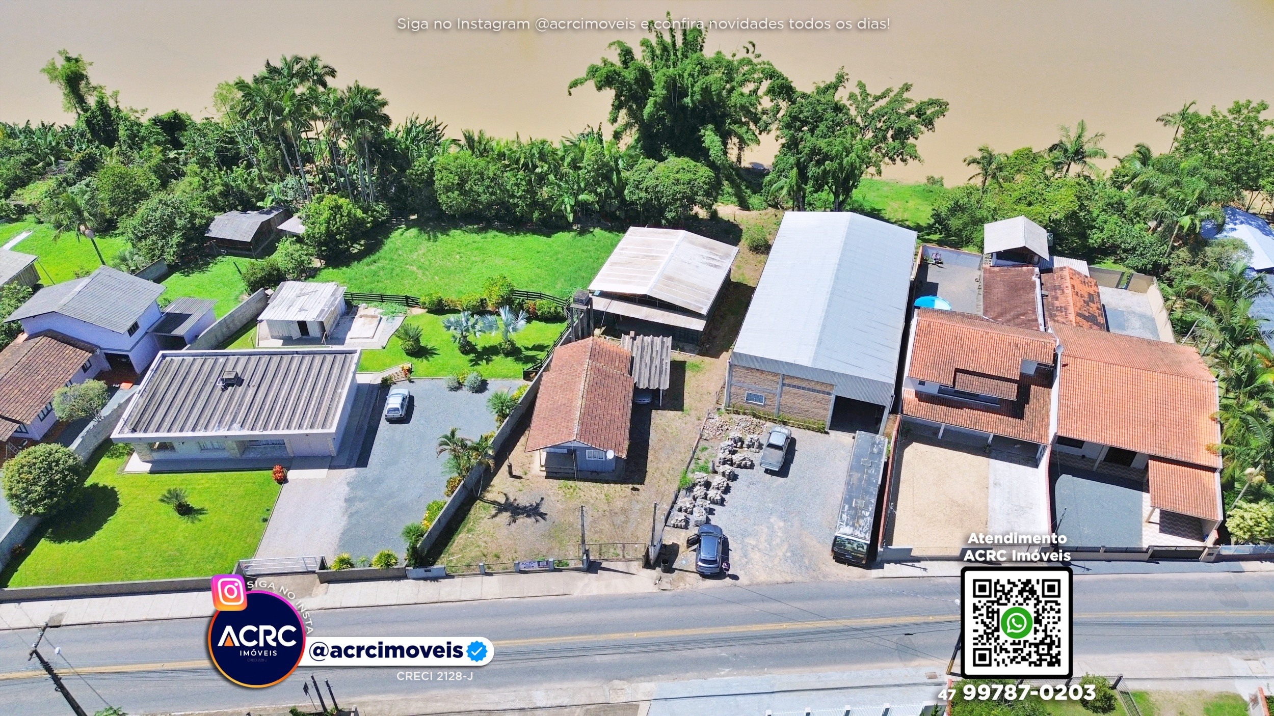 ACRC Imóveis - TE01306 - Terreno com galpão a Venda no Bairro Belchior Baixo em Gaspar — foto 3