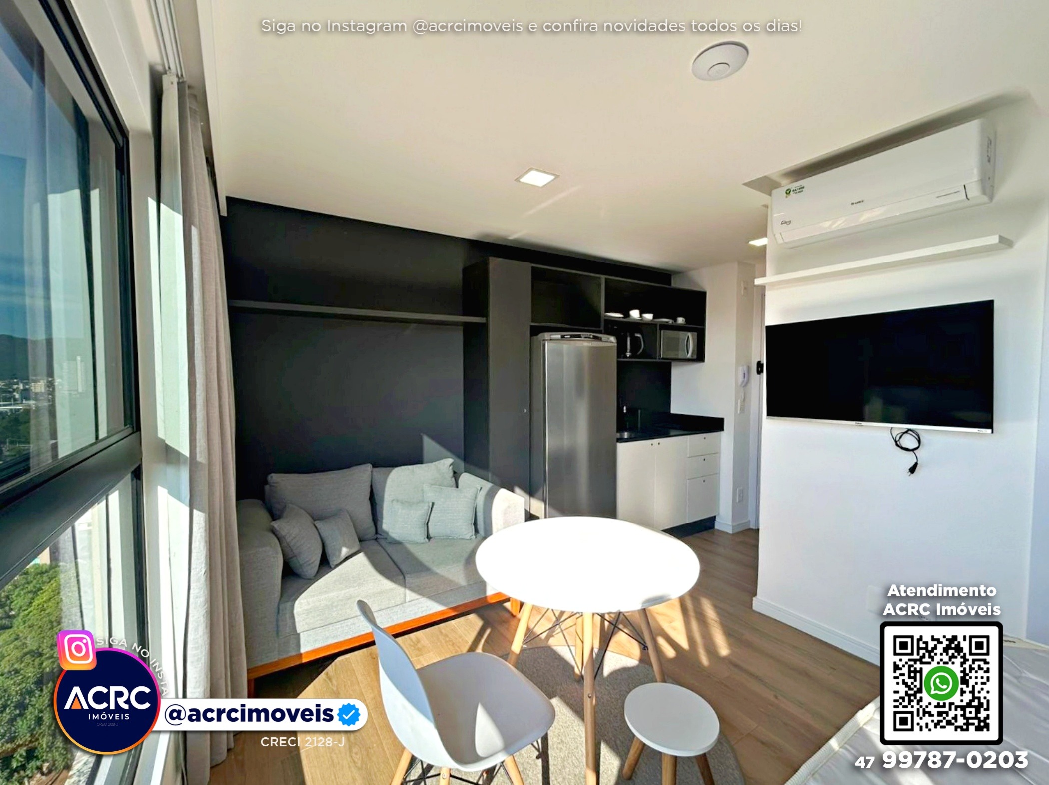 ACRC Imóveis - AP09805 - LOFT AO LADO DA FURB, ANDAR ALTO, SOL DA MANHÃ E VAGA DE GARAGEM em Blumenau — foto 5