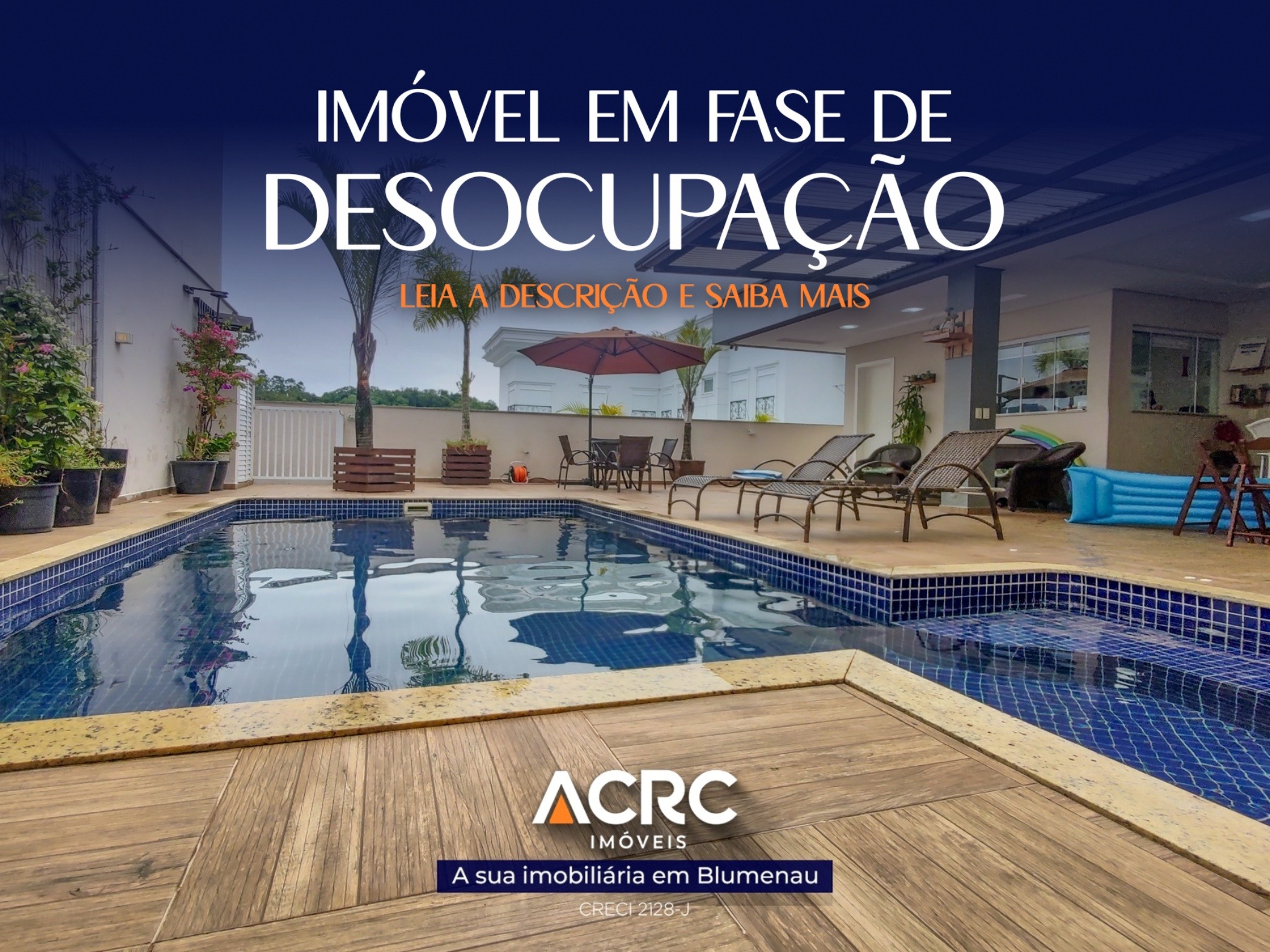 ACRC imóveis - CA03706 - Casa com piscina em condomínio fechado para Locação no Bairro Itoupava Central em Blumenau - foto 1