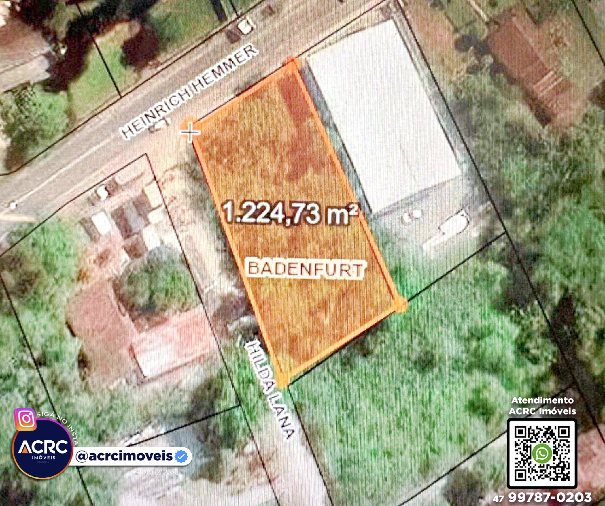 ACRC Imóveis - TE01353 - Terreno com um total de 1.224m a Venda no Bairro Badenfurt em Blumenau — foto 3