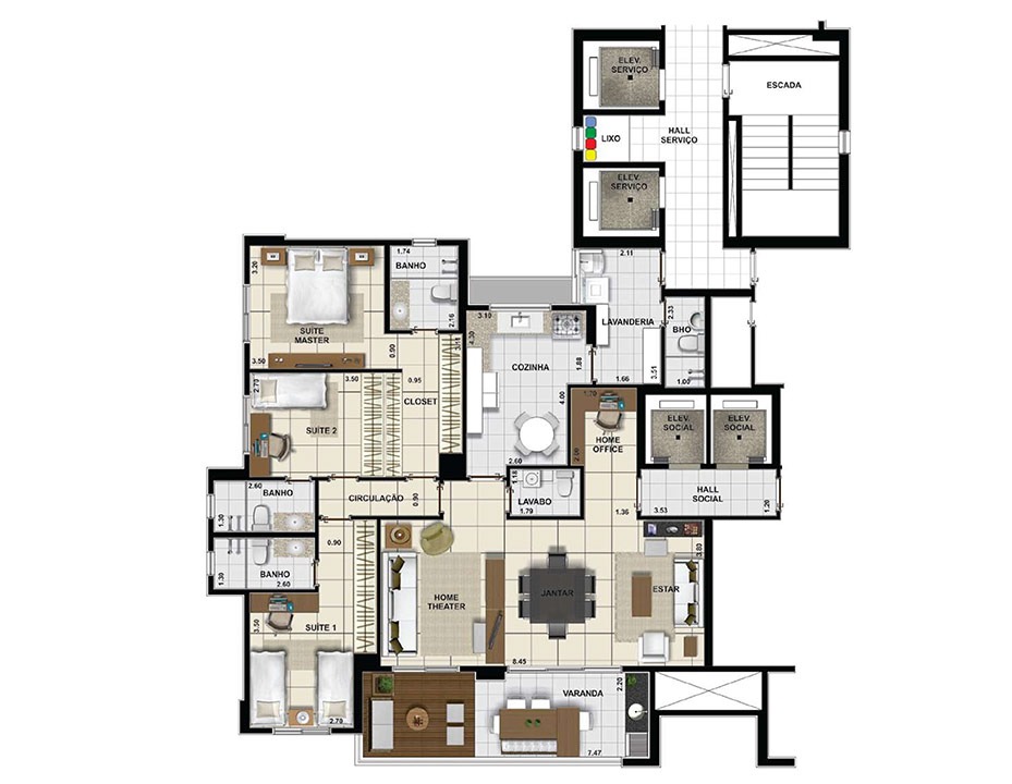 Apartamento, 4 quartos, 155 m² - Foto 2