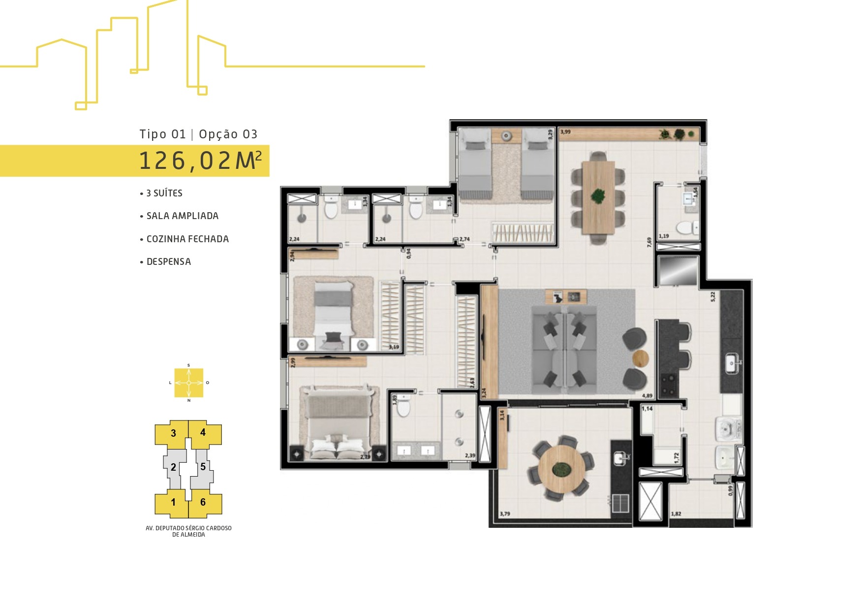 Apartamento, 3 quartos, 126 m² - Foto 4