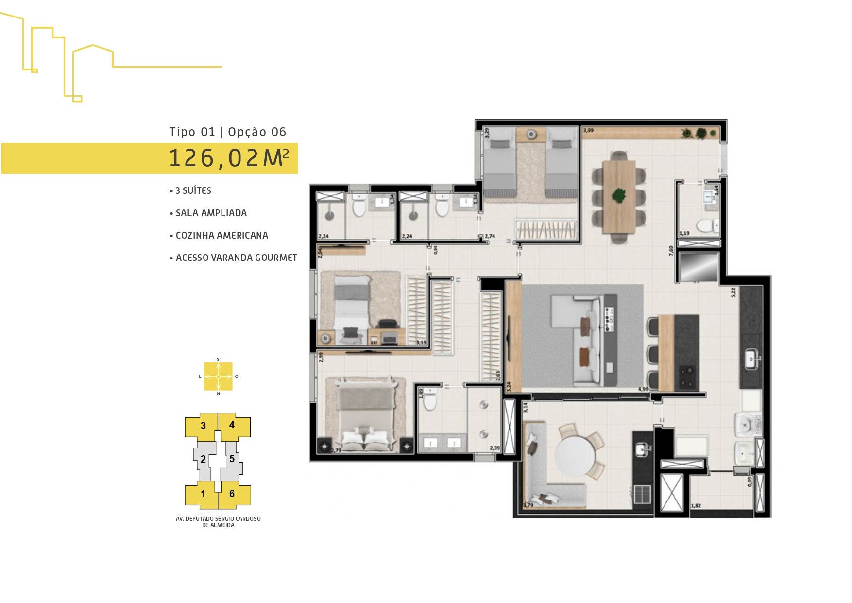 Apartamento, 3 quartos, 126 m² - Foto 3