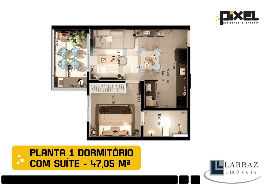 Apartamento, 1 quarto, 47 m² - Foto 22