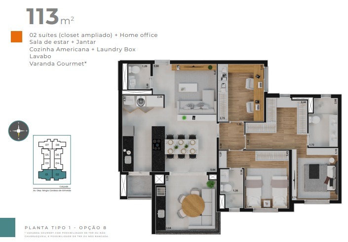 Apartamento, 2 quartos, 113 m² - Foto 2