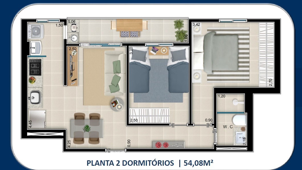 Apartamento, 2 quartos, 54 m² - Foto 54