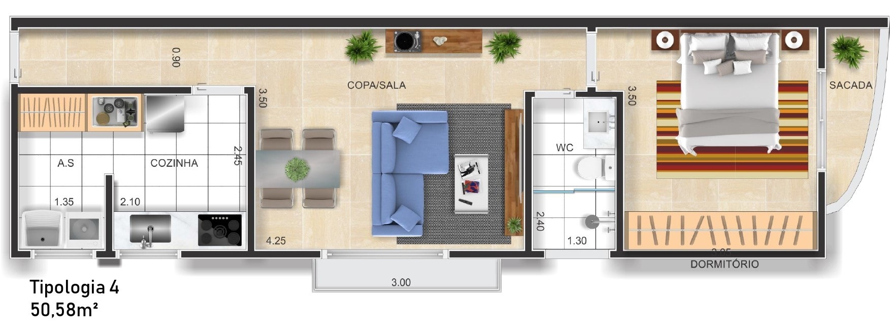 Apartamento, 1 quarto, 50 m² - Foto 19