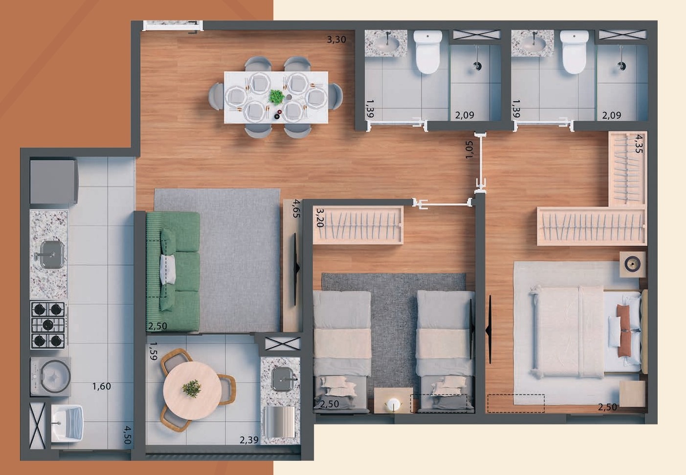 Apartamento, 2 quartos, 58 m² - Foto 10