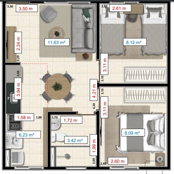 Apartamento, 2 quartos, 43 m² - Foto 8