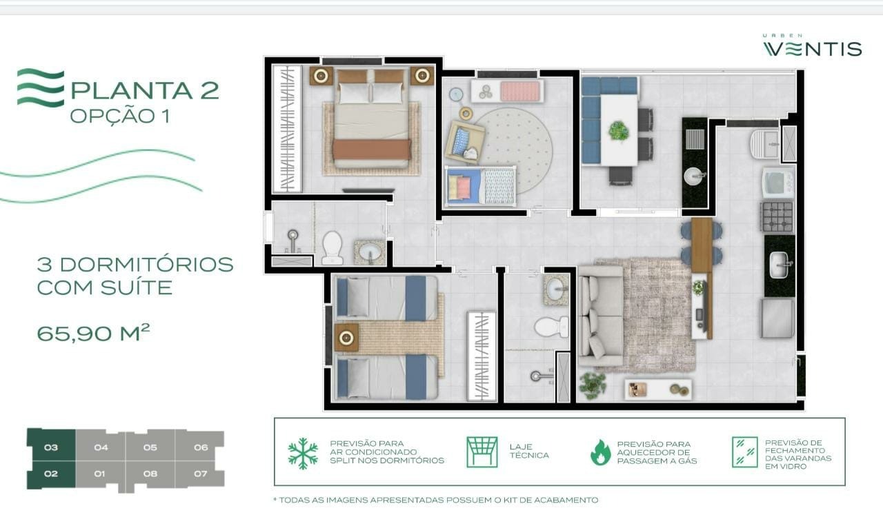 Apartamento, 3 quartos, 66 m² - Foto 59