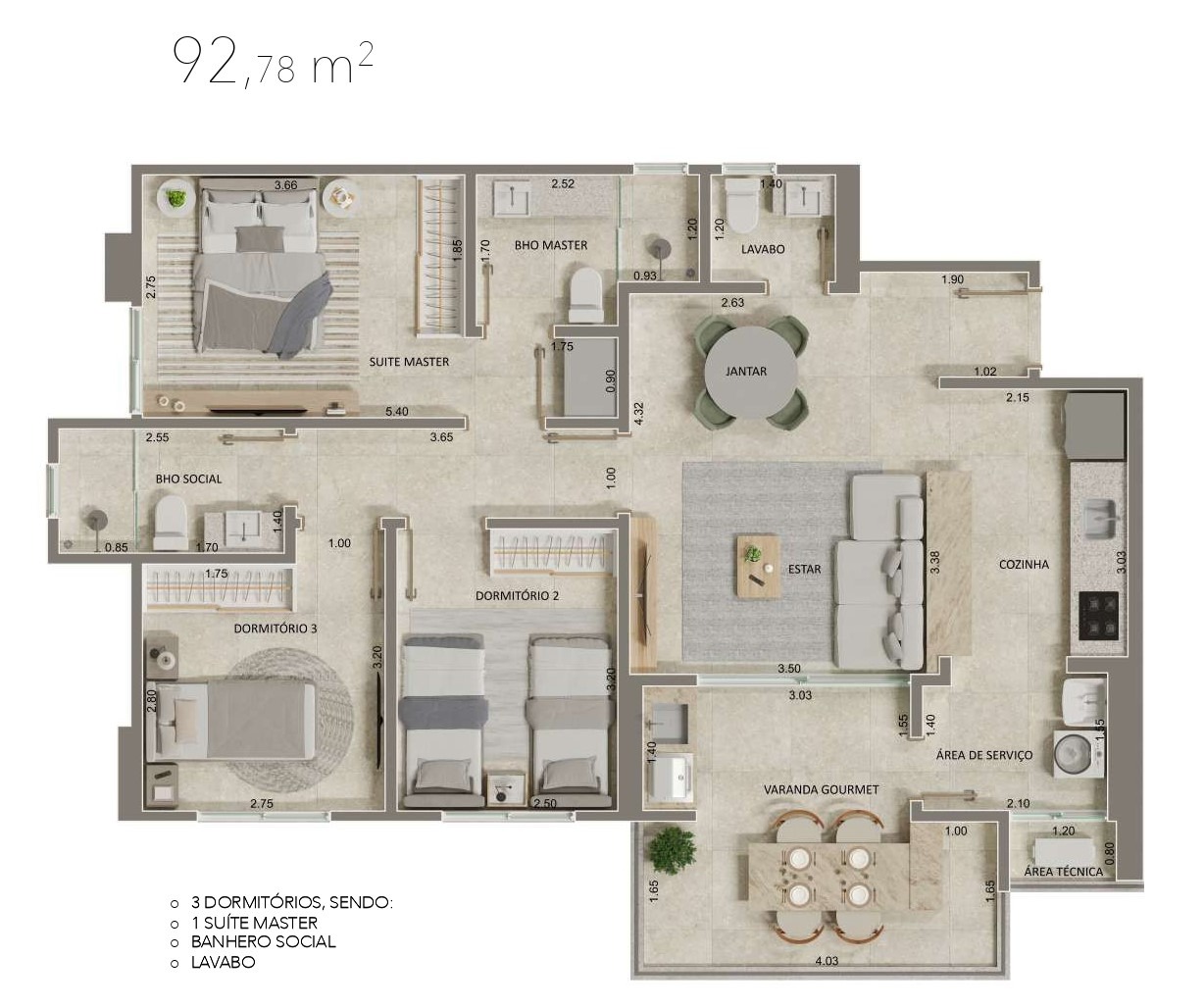 Apartamento, 3 quartos, 93 m² - Foto 7