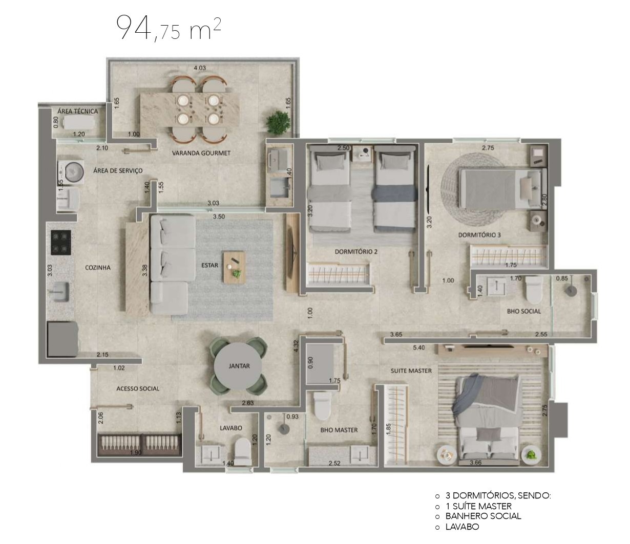 Apartamento, 3 quartos, 93 m² - Foto 8