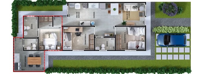 Casa, 2 quartos, 43 m² - Foto 6