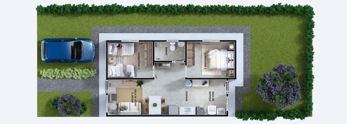 Casa, 2 quartos, 43 m² - Foto 4