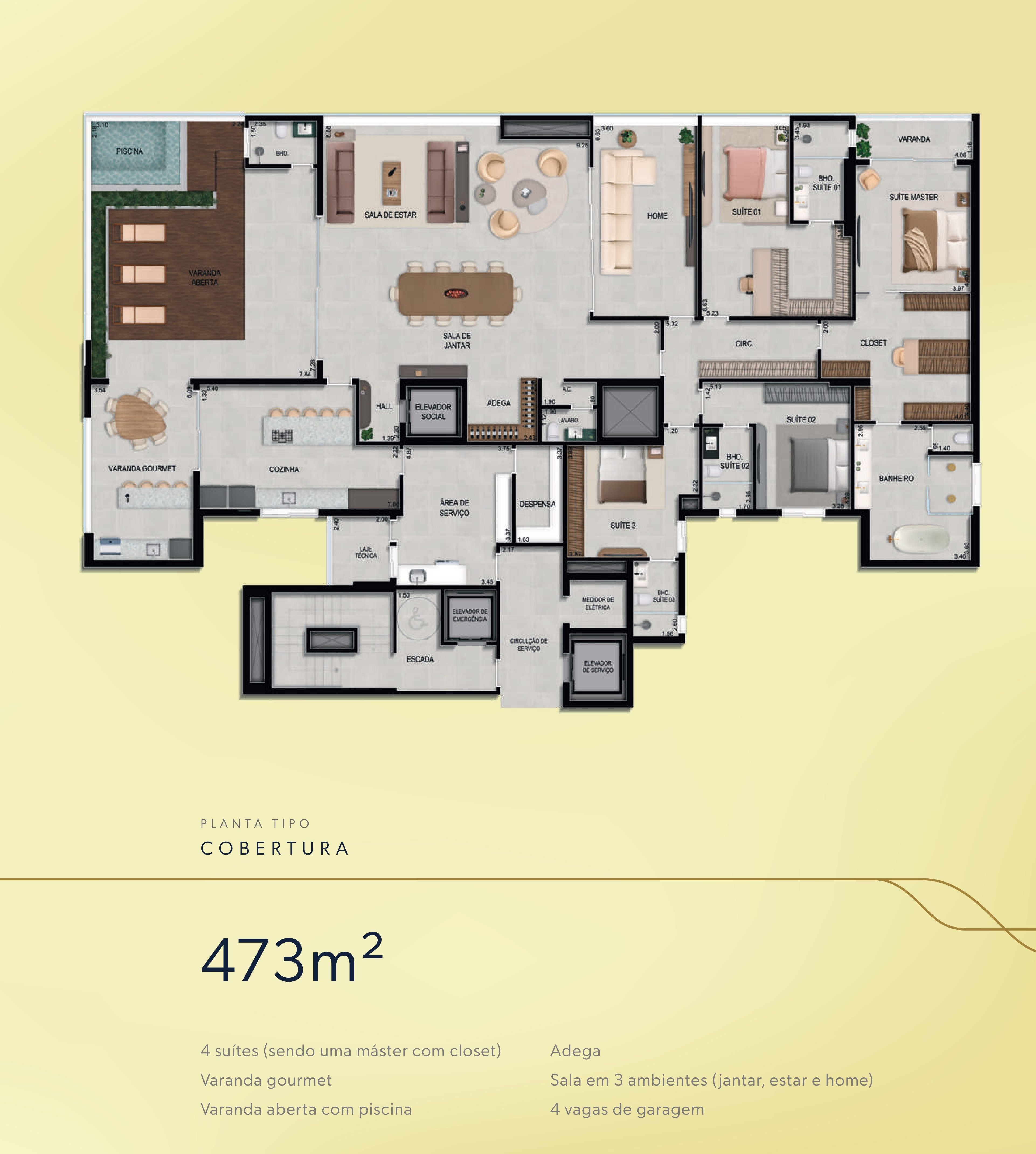 Cobertura, 4 quartos, 473 m² - Foto 20